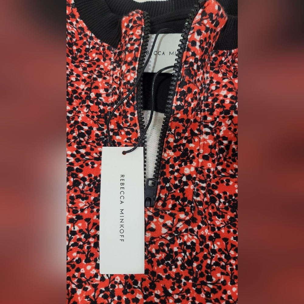 Rebecca Minkoff Sara Floral Print French Cottonterry Cropped Sweatshirt - Picture 6 of 7